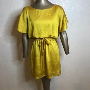 Mustard Paper Flower Dress